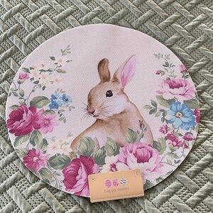 8pc Floral Bunny Round Placemat
